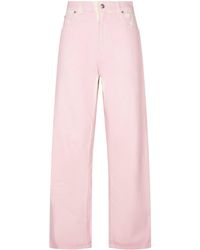 Marni - Wide-Leg Leather Trousers With Classic Five-Pocket Styling - Lyst