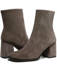 Sam Edelman - Mayla Boots Block Heel Square Toe Ankle Bootie Zap2120 - Lyst