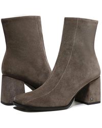 Sam Edelman - Mayla Boots Block Heel Square Toe Ankle Bootie Zap2120 - Lyst