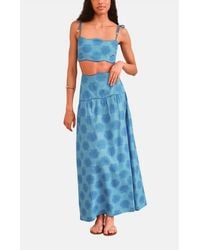 Saylor - Tashi Seashell Scarf Print Midi Skirt Set - Lyst