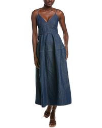 Co. - Basque Linen-Blend Midi Dress - Lyst