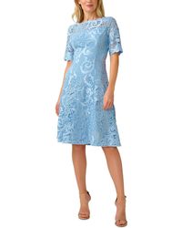 Adrianna Papell - Lace Midi Cocktail And Party Dress - Lyst