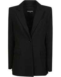 Patrizia Pepe - Structured Single-Breasted Blazer With Notched Lapel And Flap Pockets - Lyst