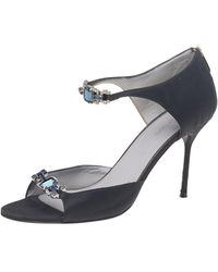 Sergio Rossi - Satin Embellished Open Toe Pumps - Lyst