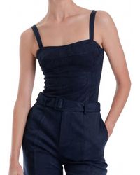 Karina Grimaldi - Veronica Suede Bodysuit - Lyst