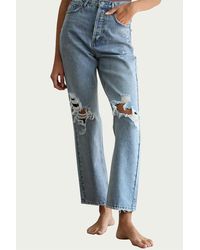 By Together - Distressed Straight-leg Jeans - Lyst