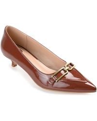 Journee Collection - Rumi Kitten Heel Loafer Pointed Toe Pumps - Lyst
