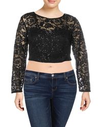 B Darlin - Plus Lace Sequined Crop Top - Lyst