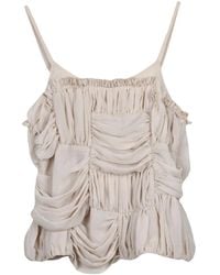 Comme des Garçons - Polyester Ruched Sleeveless Top - Lyst