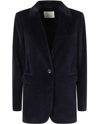 Circolo 1901 - Single-Breasted Velvet Flap Pocket Jacket - Lyst