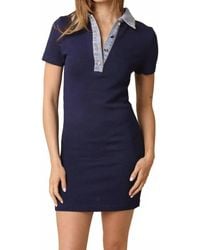 Olivaceous - Leni Collared Contrast Mini Dress - Lyst