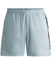 BOSS - Fully Lined Swim Shorts With Logo Print - Lyst