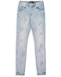 Purple Brand - Light Embroidery Punch P Plaid Skinny Jeans - Lyst