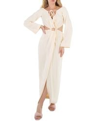 Nanushka - Kacela Long Sleeve Front Slit Cut Out Dress - Lyst