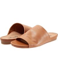 Softwalk - Camano Sandals Narrow Tan Leather Slip On Slide Rhs8491 - Lyst