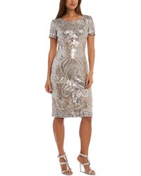 R & M Richards - Petites Sequins V Back Cocktail And Party Dress - Lyst