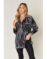 TRUEDAMES - Double Take Full Size Printed Button Up Long Sleeve Shirt - Lyst