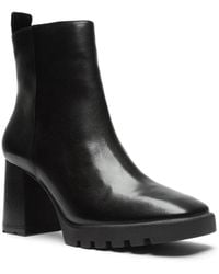 SCHUTZ SHOES - Dana Boots Leather Block Heel Ankle Bootie Zogg335 - Lyst