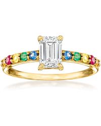 Ross-Simons - Lab-Grown Diamond Ring With Rubies, Emeralds And Multicolored Sapphires - Lyst