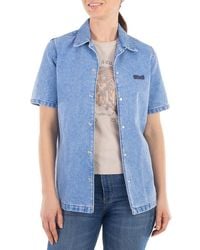 Marni - Short Sleeve Denim Logo Shirt - Lyst