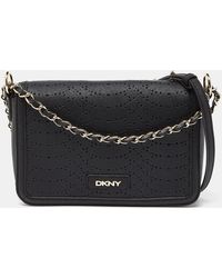 DKNY - Leather Flap Chain Shoulder Bag - Lyst