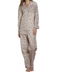 The Sleep Code - Printed Floral Cotton Long Pj Set - Lyst