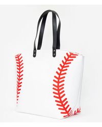 Fashnzfab - Softball Stitch Large Tote Bag Shoulder Bag - Lyst