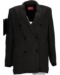 DIESEL - Neutrals Double-Breasted Fluid Viscose Blazer - Lyst