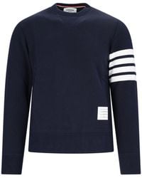 Thom Browne - 4-Bar Crew Neck Sweatshirt - Lyst