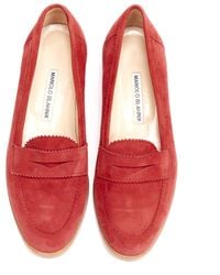 Manolo Blahnik - Suede Leather Classic Penny Loafer - Lyst