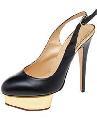Charlotte Olympia - Leather Dolly Platform Slingback Pumps - Lyst