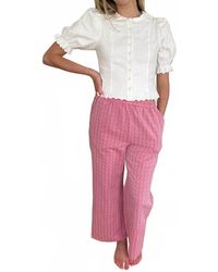 FRNCH - Edvina Embroidered Print Wide Leg Pants - Lyst
