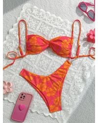 TRUEDAMES - Printed Bikini Swimsuit For Sexy Two Piece Set Beach Vacation Swimwear - Lyst