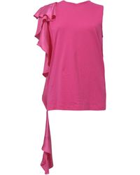 MSGM - Ruffle-Detail Sleeveless Top - Lyst