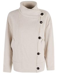 Isabel Marant - Hanisgb Balloon-Cut Wool-Blend Jacket With High Collar - Lyst