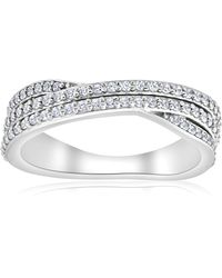 Pompeii3 - 3/4ct Diamond Multi Row Wide Right Hand Ring 10k Or Yellow Gold - Lyst