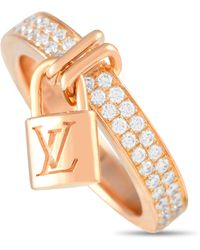 Louis Vuitton - 18k Rose 0.40ct Diamond Lock Ring Lv28-103123 - Lyst