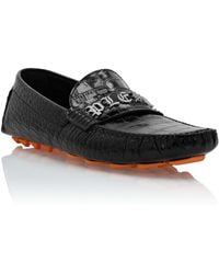 Philipp Plein - Printed Crocco Leather Drivers Shoes - Lyst