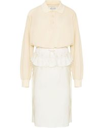 Maison Margiela - Midi Dress With Polo Collar And Gathered Waist - Lyst