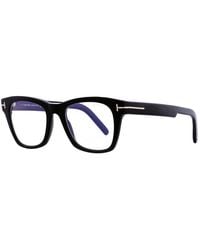Tom Ford - Eyeglasses Square Full Rim, Light Frame And Clear Light Block Lens Ft5886-B047 - Lyst