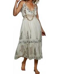 Pol - Smocked Band Ruffle Woven Dress - Lyst