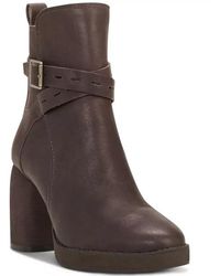 Lucky Brand - Natesa Boots Leather Block Heel Bootie Jobb294 - Lyst
