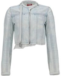 DIESEL - De-Saphix Cropped Denim Zip Jacket - Lyst