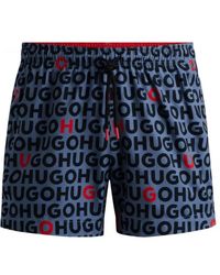 BOSS - Hugo Tortuga All Over Logo Swim Trunks, Acai - Lyst