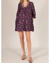 Before You Collection - Floral Jacquard 3/4 Sleeve Dress - Lyst