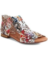 DJANGO & JULIETTE - Pietro Flat Leather Sandals - Lyst