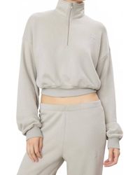 ÉTERNE - Cropped Half-Zip Sweatshirt - Lyst