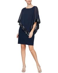 SLNY - Chiffon Embellished Cocktail And Party Dress - Lyst