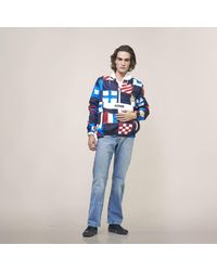 Members Only - Flag Print Pullover Windbreaker Jacket - Lyst