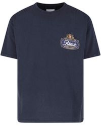 Rhude - Boxy-Fit T-Shirt With Graphic Racing Motif - Lyst